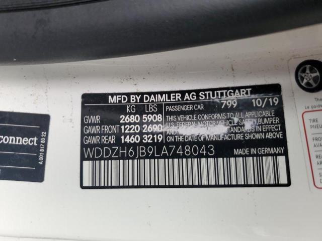 WDDZH6JB9LA748043 - 2020 MERCEDES-BENZ E 450 4MAT WHITE photo 10