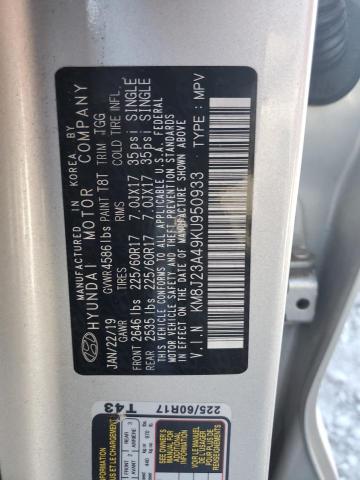 KM8J23A49KU950933 - 2019 HYUNDAI TUCSON SE SILVER photo 10