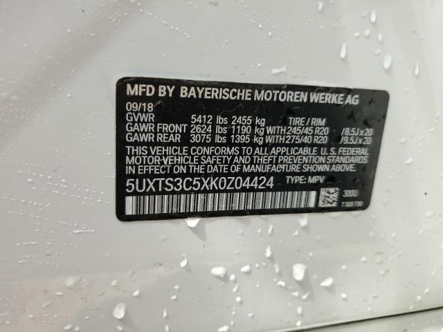 5UXTS3C5XK0Z04424 - 2019 BMW X3 XDRIVEM Ağ foto 10