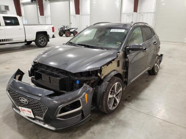 KM8K5CA55MU605244 - 2021 HYUNDAI KONA ULTIM GRAY photo 2