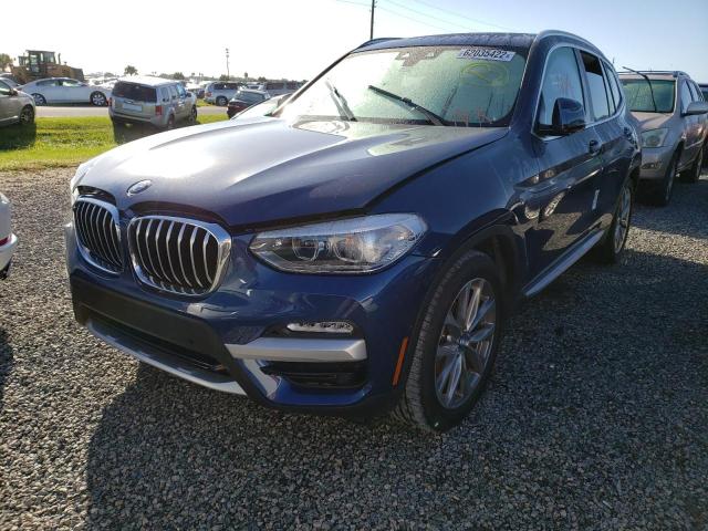 5UXTR7C57KLF26275 - 2019 BMW X3 SDRIVE3 BLUE photo 2