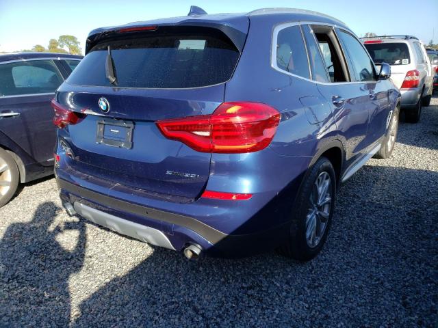 5UXTR7C57KLF26275 - 2019 BMW X3 SDRIVE3 BLUE photo 4