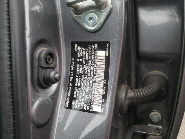 SHHFK7H49HU410800 - 2017 HONDA CIVIC SPOR GRAY photo 10