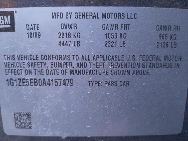 1G1ZE5EB0A4157479 - 2010 CHEVROLET MALIBU LTZ 灰色 照片 10