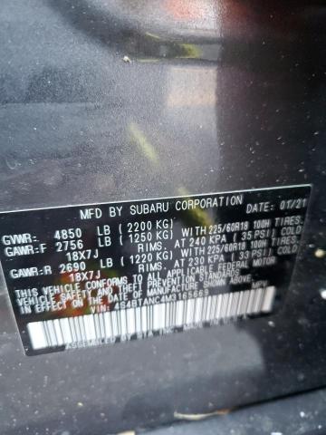 4S4BTANC4M3165669 - 2021 SUBARU OUTBACK LI GRAY photo 10