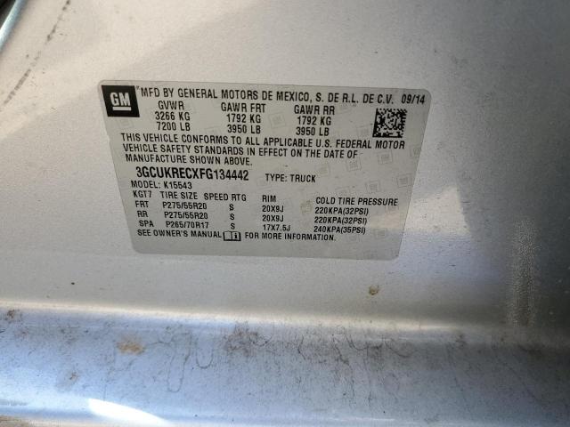 3GCUKRECXFG134442 - 2015 CHEVROLET SILVER1500 SILVER photo 10