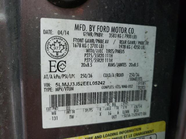 5LMJJ3J52EEL05242 - 2014 LINCOLN NAVIGATOR 灰色 照片 10