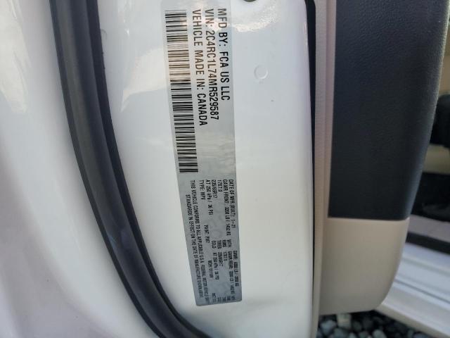 2C4RC1L74MR529587 - 2021 CHRYSLER PACIFICA H WHITE photo 10