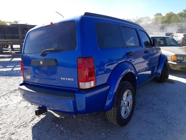 1D8GT28K58W137064 - 2008 DODGE NITRO SXT BLUE photo 4