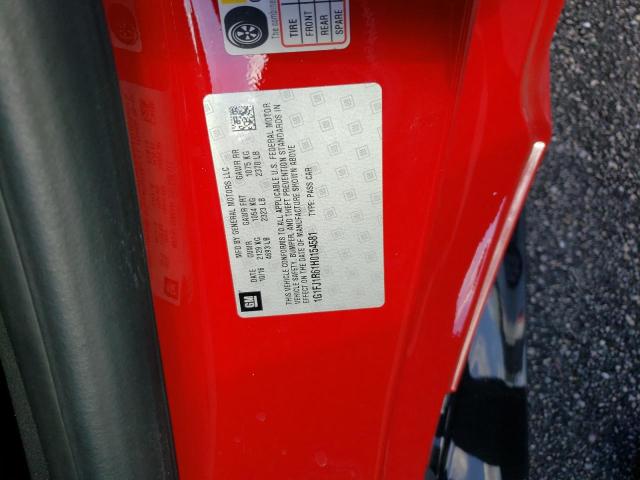 1G1FJ1R61H0154581 - 2017 CHEVROLET CAMARO ZL1 红色 照片 10