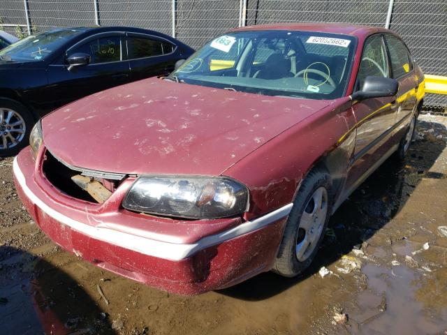 2G1WF52E559263072 - 2005 CHEVROLET IMPALA BURGUNDY photo 2