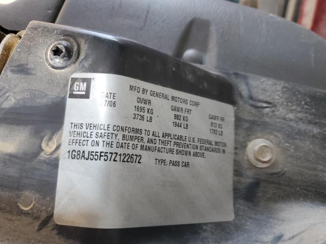 1G8AJ55F57Z122672 - 2007 SATURN ION LEVEL Tünd qırmızı foto 10