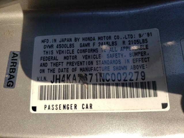 JH4KA7671NC002279 - 1992 ACURA LEGEND LS SILVER photo 10