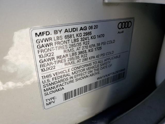 WA1VXAF73LD010945 - 2020 AUDI Q7 PRESTIG TAN photo 10