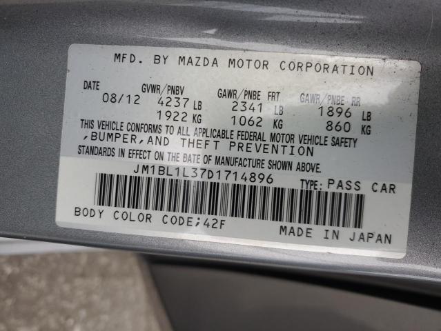 JM1BL1L37D1714896 - 2013 MAZDA SPEED 3 SILVER photo 10