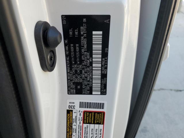 5TDESKFC0MS015789 - 2021 TOYOTA SIENNA LIM WHITE photo 10