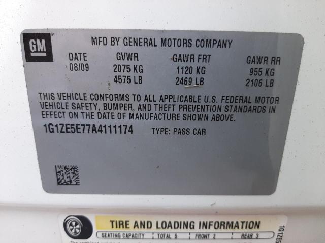 1G1ZE5E77A4111174 - 2010 CHEVROLET MALIBU LTZ თეთრი ფოტო 10