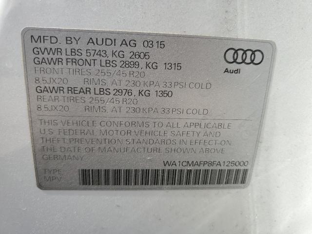 WA1CMAFP8FA125000 - 2015 AUDI Q5 TDI PRE WHITE photo 10