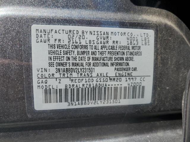 3N1AB8DV2LY231501 - 2020 NISSAN SENTRA SR BLACK photo 10