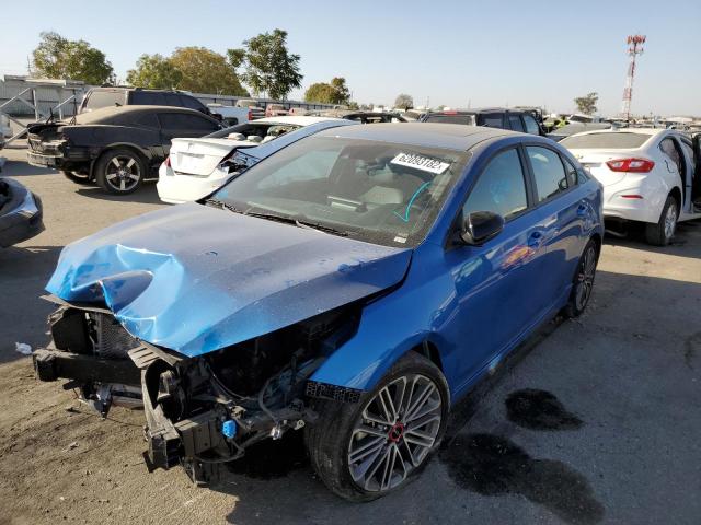 3KPF44AC4NE439277 - 2022 KIA FORTE GT BLUE photo 2