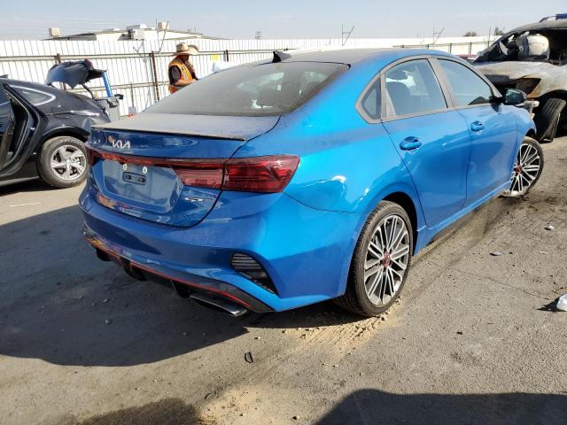 3KPF44AC4NE439277 - 2022 KIA FORTE GT BLUE photo 4