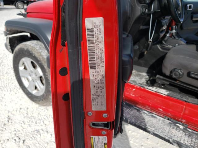 1C4GJXAG0KW562934 - 2019 JEEP WRANGLER S RED photo 10