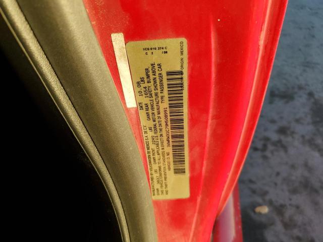 3VWRW31C79M508991 - 2009 VOLKSWAGEN NEW BEETLE 红色 照片 10