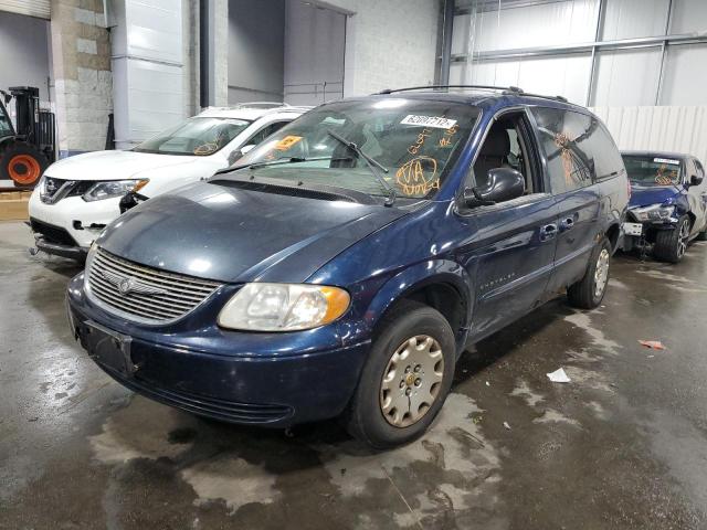 2C4GP44311R369981 - 2001 CHRYSLER TOWN & COU BLUE photo 2