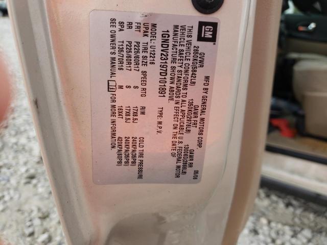 1GNDV23197D101891 - 2007 CHEVROLET UPLANDER L Qızıl foto 10