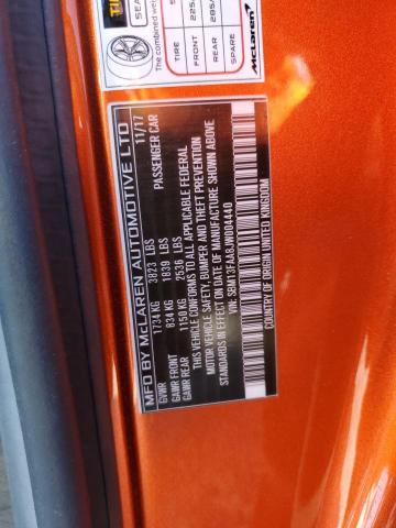 SBM13FAA8JW004440 - 2018 MCLAREN AUTOMOTIVE 570S ORANGE photo 10