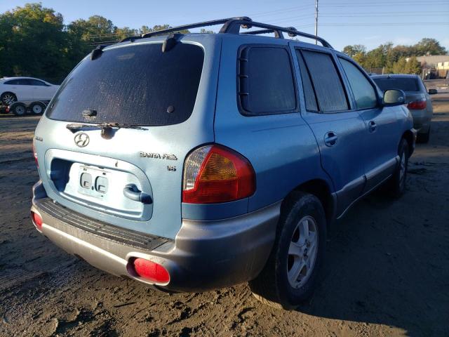 KM8SC13D84U742693 - 2004 HYUNDAI SANTA FE BLUE photo 4