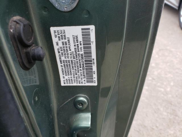 5J6YH18344L015695 - 2004 HONDA ELEMENT LX GREEN photo 10