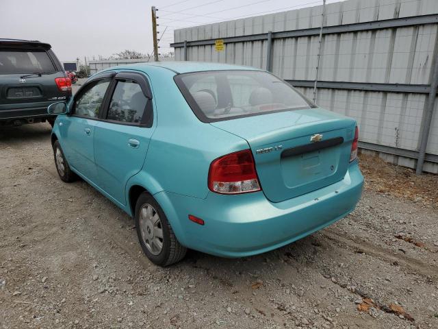 KL1TD52685B365657 - 2005 CHEVROLET AVEO BASE TURQUOISE photo 3