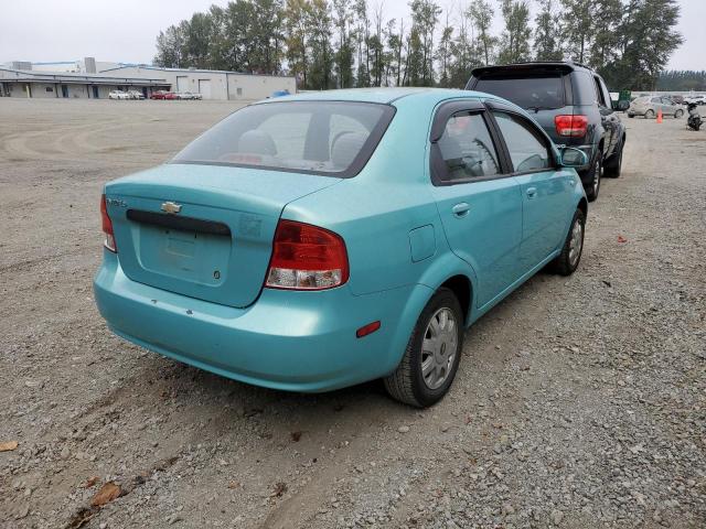 KL1TD52685B365657 - 2005 CHEVROLET AVEO BASE TURQUOISE photo 4