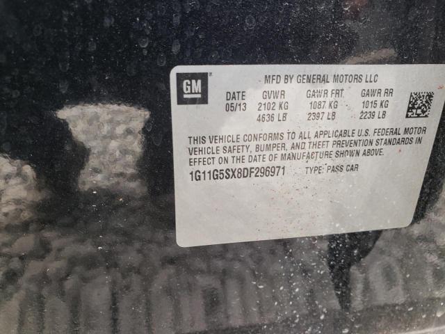 1G11G5SX8DF296971 - 2013 CHEVROLET MALIBU 3LT 黑色 照片 10