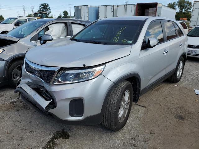 5XYKT3A6XEG485771 - 2014 KIA SORENTO SILVER photo 2