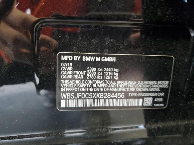 WBSJF0C5XKB284456 - 2019 BMW M5 BLACK photo 10