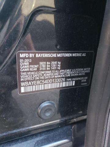 WBAYE8C54DD133026 - 2013 BMW 7 SERIES BLACK photo 10