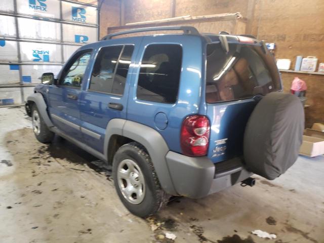 1J4GL48K55W617136 - 2005 JEEP LIBERTY SP BLUE photo 3