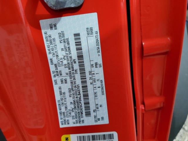 1FMDE5CP5NLB43701 - 2022 FORD BRONCO BAS RED photo 10