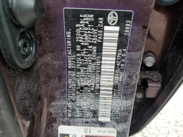 4T1BK1EB0FU178975 - 2015 TOYOTA AVALON XLE PURPLE photo 10