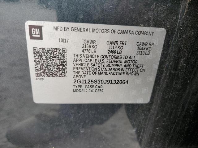 2G1125S30J9132064 - 2018 CHEVROLET IMPALA PRE მწვანე ფოტო 10