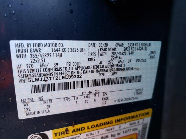 5LMJJ3TT2LEL09302 - 2020 LINCOLN NAVIGATOR 蓝色 照片 10