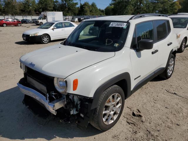 ZACNJAAB7LPL61245 - 2020 JEEP RENEGADE S WHITE photo 2