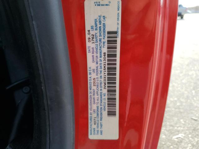 3VWCD31Y15M313048 - 2005 VOLKSWAGEN NEW BEETLE 红色 照片 10