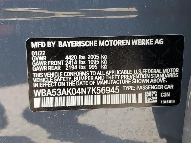 WBA53AK04N7K56945 - 2022 BMW 228I GRAY photo 10