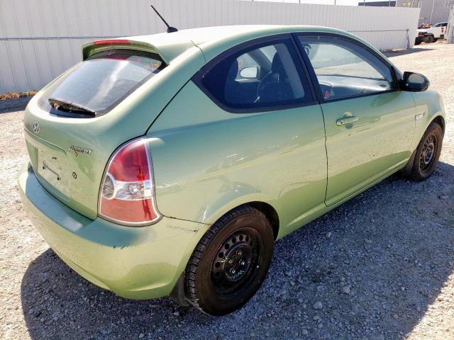 KMHCN35CX8U101775 - 2008 HYUNDAI ACCENT BAS GREEN photo 4