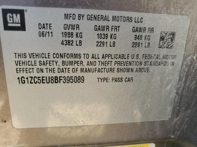 1G1ZC5EU8BF395089 - 2011 CHEVROLET MALIBU 1LT Сұр фото 10