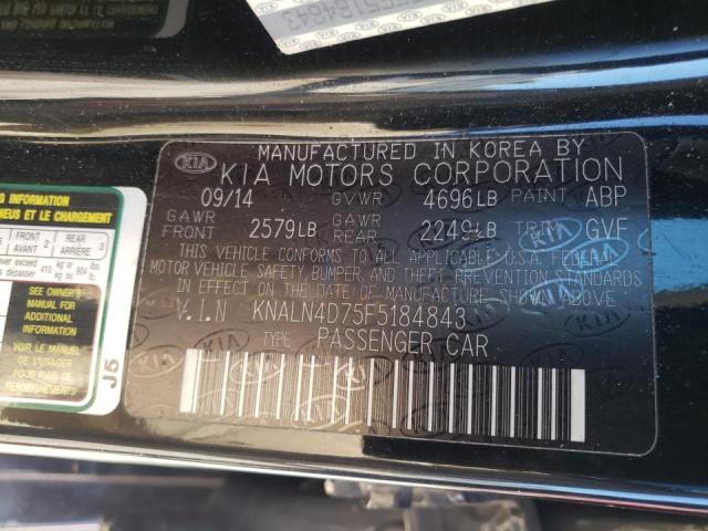 KNALN4D75F5184843 - 2015 KIA CADENZA PR BLACK photo 10