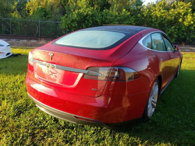 5YJSA1H17EFP54949 - 2014 TESLA MODEL S Կարմիր լուսանկար 4
